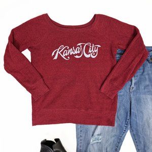 Kansas City Red Scoop Neck Sweatshirt
